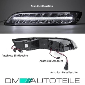 Porsche 997 911 Tagfahrlicht Set Klarglas Chrom Bj 04-08 Facelift Optik