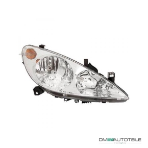 Set Peugeot 307 headlight clear glass left & right 01-05 +