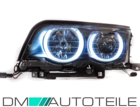 Saloon Estate CCFL headlights 98-01 pre-Facelift Set clear glass Black fits on BMW E46 only LHD