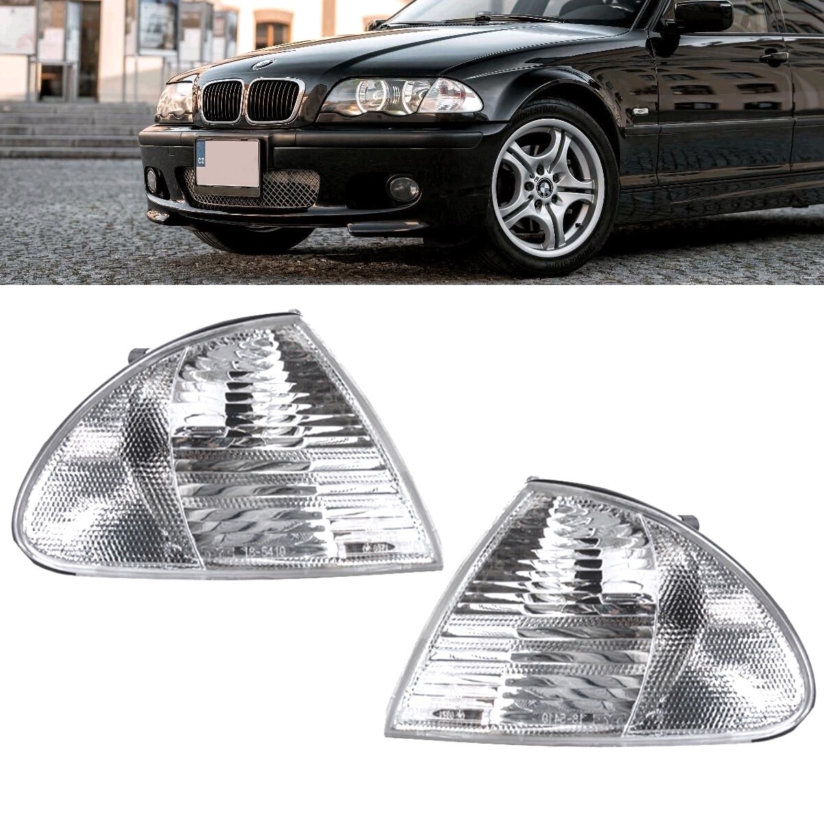 Front Right Side Indicator Light For BMW E46 Coupe 1998-2001 - Clear Lens, Genuine Replacement