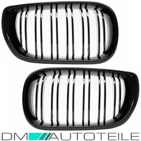 SET Performance Kidney Front Grille Dual Slat SET Black Gloss for BMW E46 01-05