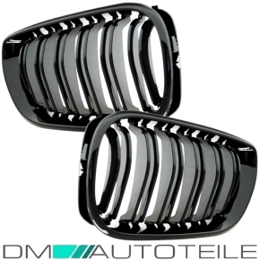 SET Performance Kidney Front Grille Dual Slat SET Black Gloss for BMW E46 01-05