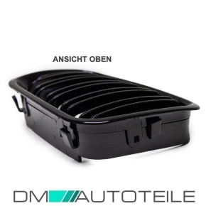 SET Dual Slat Kidney Front Grille Glossy Black fits BMW E46 Saloon Estate 98-01