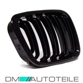 Sport Doppelsteg-Kühlergrill für BMW 3er E46 Vorfacelift in Schwarz Glanz