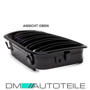 Sport Doppelsteg-Kühlergrill für BMW 3er E46 Vorfacelift in Schwarz Glanz