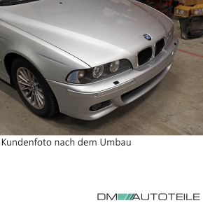 Set Sport Front Bumper primed ready for Washers +Fog lights clear glass+Rivets fits on BMW E39 w/o M5 M