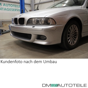 Set Sport Front Bumper primed ready for Washers +Fog lights clear glass+Rivets fits on BMW E39 w/o M5 M