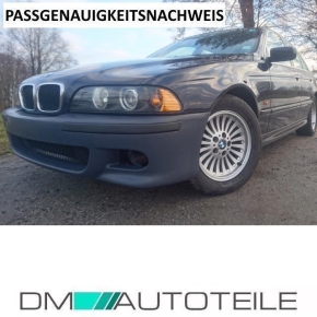 Set BMW E39 Sport look Front Bumper primed not ready for headlight washer + Park assist + bolts