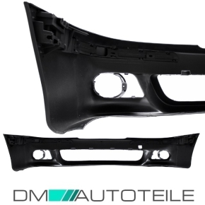 Set BMW E39 Sport look Front Bumper primed not ready for headlight washer + Park assist + bolts