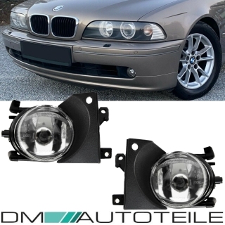 BMW E39 Scheinwerfer Set Design- H1/H7 Klarglas/schwarz, LED Angel Eyes  Ringe + LED Blinker FLE39CB3D
