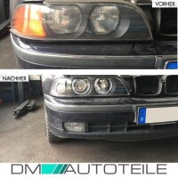H7/H7 Angel Eyes Scheinwerfer Schwarz Blinker Weiß+Bir