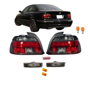SEDAN SALOON REAR LIGHTS + SIDE INDICATOR SET SMOKE BLACK FITS ON BMW E39 95-00