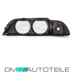 SCHEINWERFER Glas Gehäuse Blinker Orange+2x DICHTUNG+2x HALTER passt für BMW E39