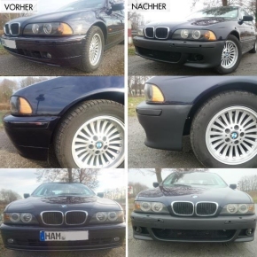 BMW E39 Sport look Front Bumper Park Assist / Headlight washer with fog lights for M-Sport M5 & base plate