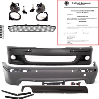 Set BMW E39 Saloon Bumper bodykit Park Assist / headlight washer black primed 95-03