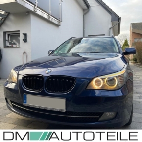 Doppelsteg-Kühlergrill für BMW 5er E60 / E61 auch LCI in Schwarz Glanz