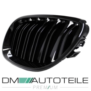 2X Kidney Front Grill Dual Slat SET Black Gloss fits on BMW E60 E61 03-10 + M M5