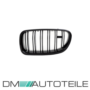 SET Kühlergrill Grill Schwarz Glanz Doppelsteg +Emblemhalter passend für BMW 5er F10 F11 auch M M5