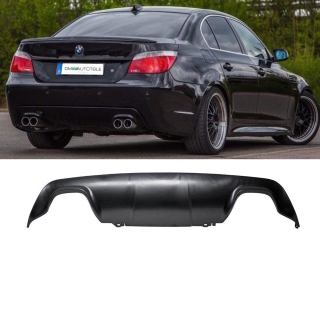 Heck-Diffusor / Ansatz 4 Rohr Duplex für BMW E60 / E61 mit M-Paket / M5 in Schwarz Matt