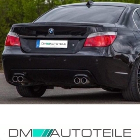 Heck-Diffusor / Ansatz 4 Rohr Duplex für BMW E60 / E61 mit M-Paket / M5 in Schwarz Matt