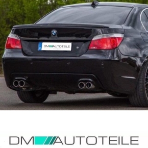 Rear Diffusor Duplex Black Matt fits on BMW E60 E61 M Paket M5 4 Exhaust 03-10
