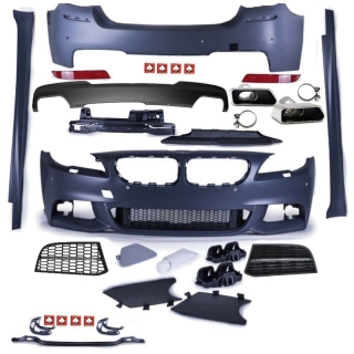 Modification Bodykit Bumper Full Set + Duplex Diffusor + Set of Exhaust Pipes suitable for BMW 5-Series F10 M550 Standard or M-Sport 10-17