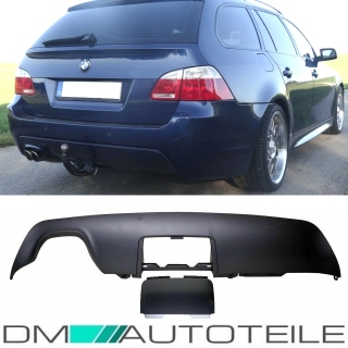 Rear Diffusor Black + Cover Trailer hitch fits on BMW E60 E61 M Sport 03-10