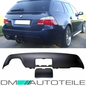 Rear Diffusor Black + Cover Trailer hitch fits on BMW E60...