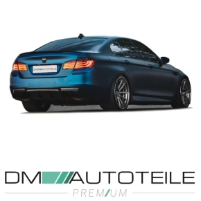 Sport-Performance Heck-Diffusor / Ansatz 4 Rohr für BMW 5er F10 / F11 mit M-Paket nicht M5 in Schwarz Matt mit ABE