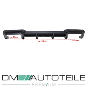 Sport-Performance Heck-Diffusor / Ansatz 4 Rohr für BMW 5er F10 / F11 mit M-Paket nicht M5 in Schwarz Matt mit ABE