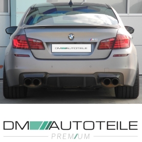 Sport-Performance Heck-Diffusor / Ansatz 4 Rohr für BMW 5er F10 / F11 mit M-Paket nicht M5 in Schwarz Matt mit ABE