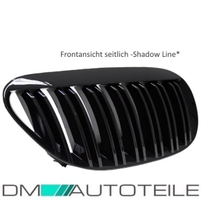 SET Doppelsteg Kühlergrill Schwarz GLANZ Performance passt für BMW E63 E64 02-10