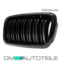 Set Dual Slat Front Kidney Grille Black Gloss fits BMW 7-Ser