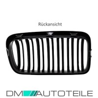 Set Dual Slat Front Kidney Grille Black Gloss fits BMW 7-Ser