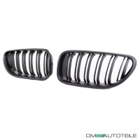 2x Kidney Front Grille Dual Slat SET Black Matt fits on BMW 