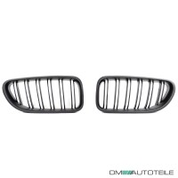 2x Kidney Front Grille Dual Slat SET Black Matt fits on BMW 