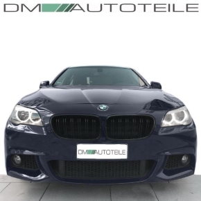 ABS Sport Front Bumper primed+Accessoires + Front Grille Dual Slat Gloss Black fits on BMW 5-Series F10 F11 M-Sport 10-13