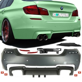 Rear Bumper designed for 4 exhaust pipes Diffuser for Park Assist suitable for F10 M5 conversion