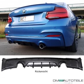 Sport-Performance Heck-Diffusor / Ansatz 1 Rohr Duplex für BMW 2er F22 / F23 / mit M-Paket mit ABE