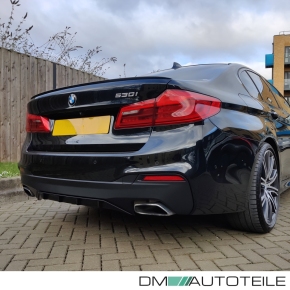 Sport-Performance Heck-Diffusor / Ansatz für BMW 5er G30 / G31 mit M-Paket in Schwarz Matt + ABE