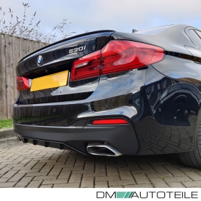 Sport-Performance Heck-Diffusor / Ansatz für BMW 5er G30 / G31 mit M-Paket in Schwarz Matt + ABE