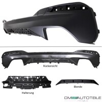 Sport-PERFORMANCE Rear Diffusor Black + Accessoires fits on 