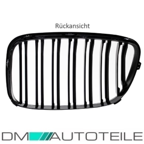 Set Dual Slat Kidney Front Grille Black Gloss fits on BMW 5-Series GT (F07) up 2008