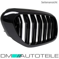 SET Kidney Front Grille Dual Slat Black Gloss fits on BMW 5-
