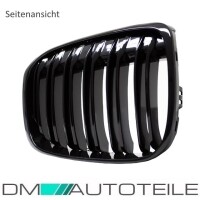 SET Kidney Front Grille Dual Slat Kit Black Gloss for BMW X1