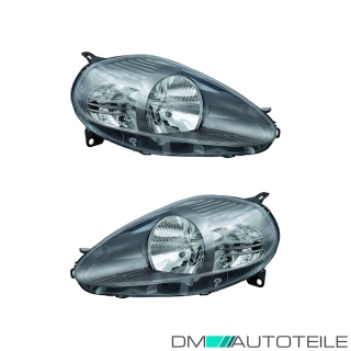 Scheinwerfer anthrazit H4 SET passt für Abarth/Fiat GrandE Punto 199 ab 05-08