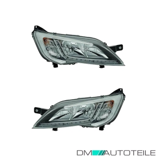 Scheinwerfer Depo H7/LED TGFL chrom SET passt für Citroen/Fiat/Peugeot ab 14