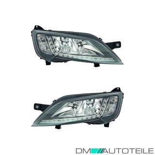 Scheinwerfer Depo LED TGFL schwarz SET passt für Citroen/Fiat/Peugeot ab 14