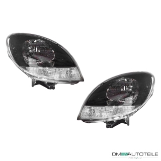 H4 OE Valeo Halogen Scheinwerfer SET schwarz passt für Renault Kangoo Rapid