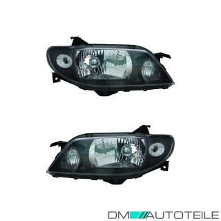 Scheinwerfer Depo schwarz H4 SET passt für Mazda 323 F/VI/S (BJ) ab 2000-2003